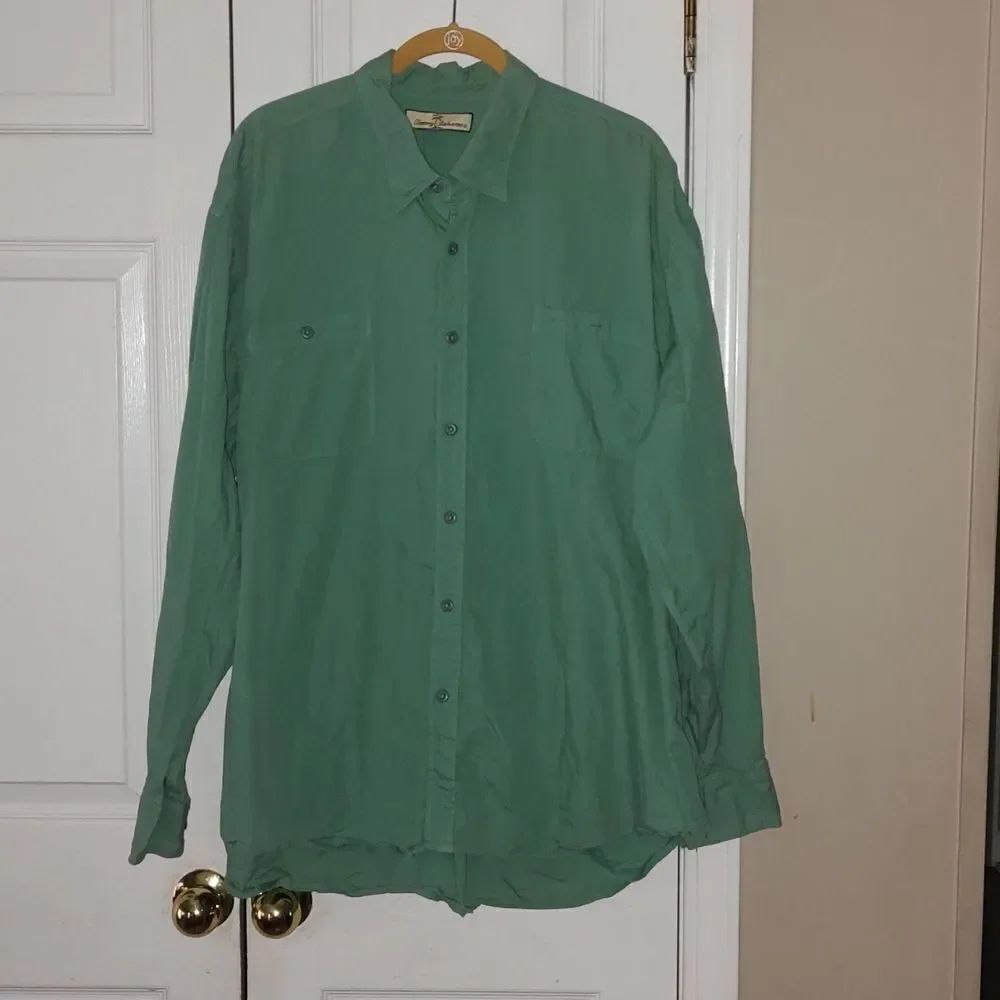 Tommy Bahama seafoam green long sleeve button down shirt Sz XXL
